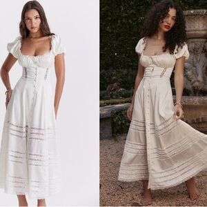 House of CB Eviana White Lace Midi Dress